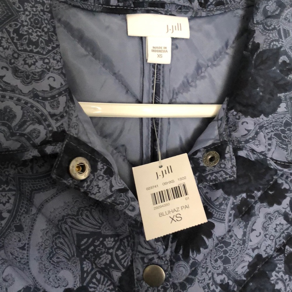 NWT J.Jill quilted paisley vest - Picture 2 of 3